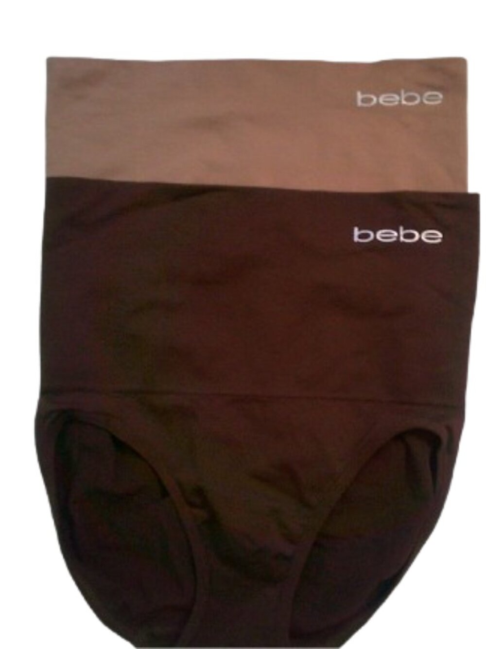 Bebe Women's high-waisted, Seamless Shaping Briefs 2 Pk Size Lge NWOT